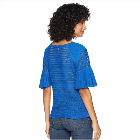 Free People Bright Blue Knit Top Lasting Laguna - Picture 3 of 8